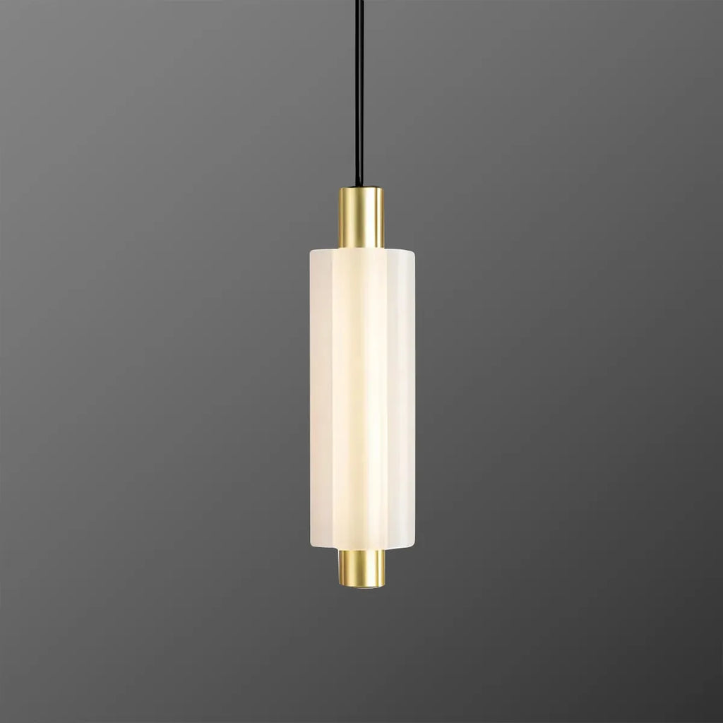 Cylindrical LED Alabaster Pendant Lamp - view 1