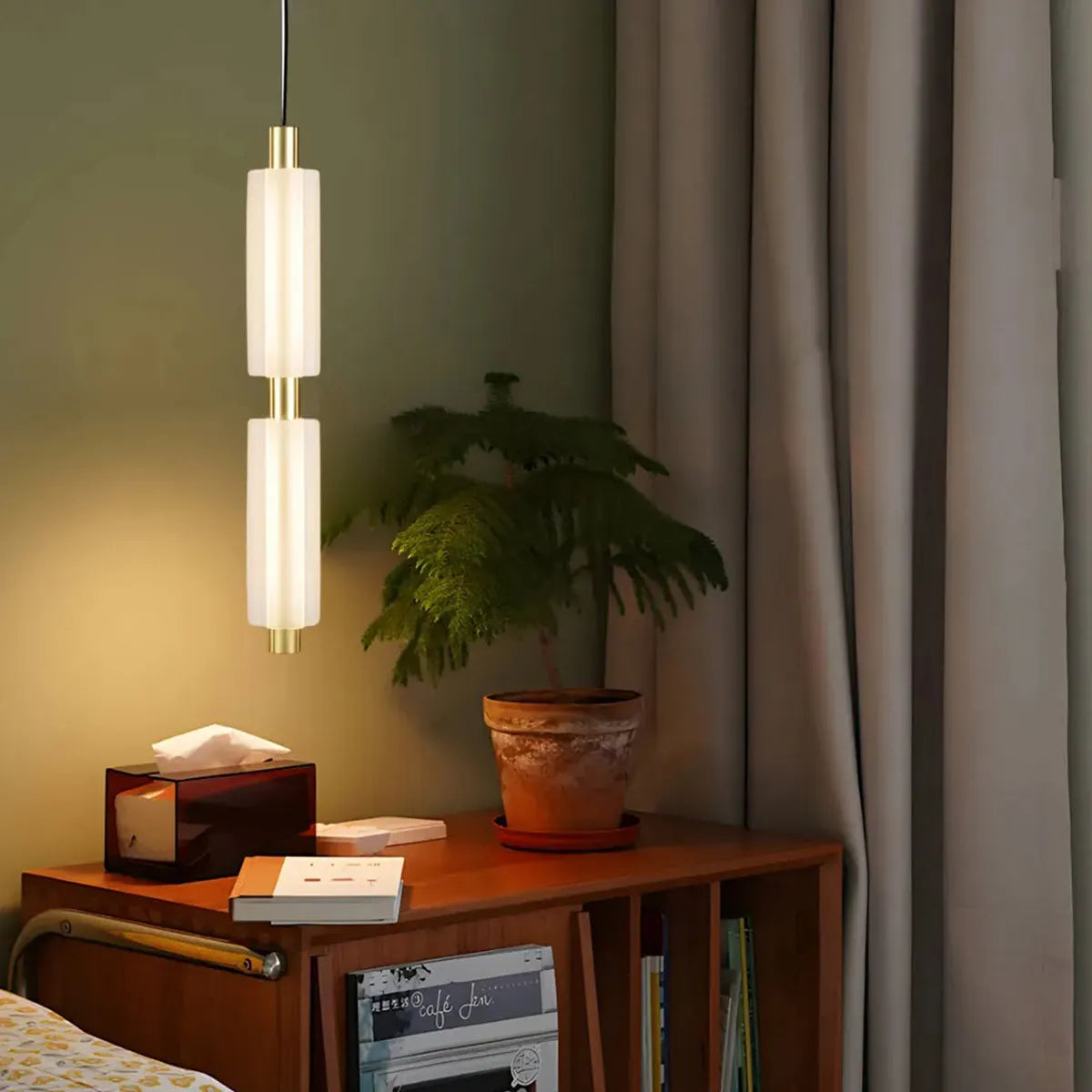 Cylindrical LED Alabaster Pendant Lamp - view 3