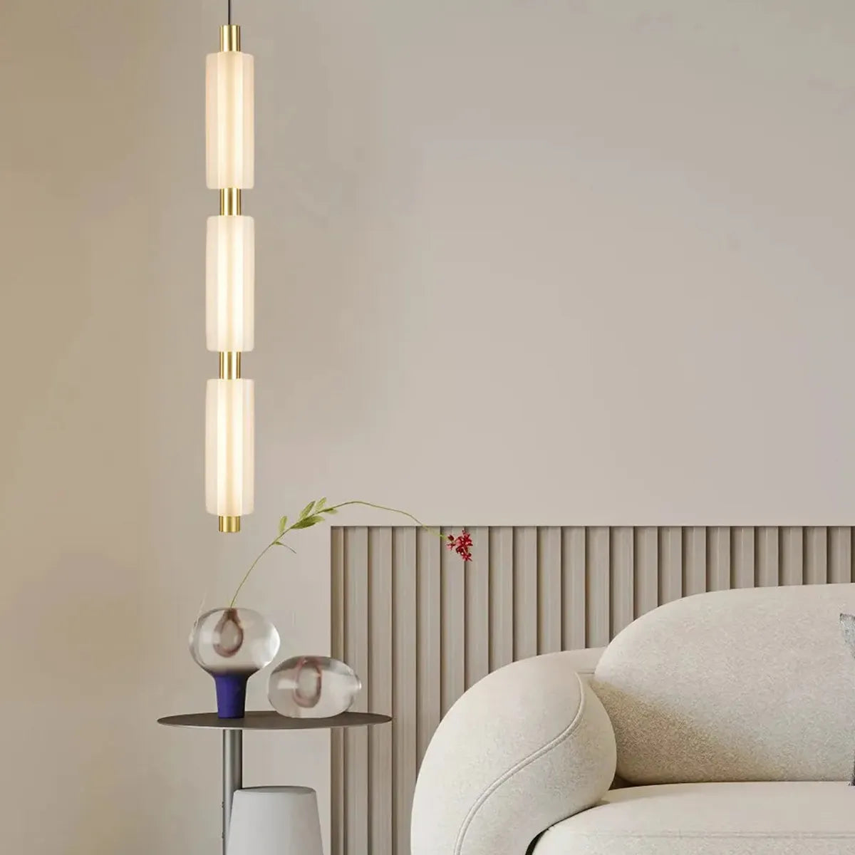 Cylindrical LED Alabaster Pendant Lamp - view 4
