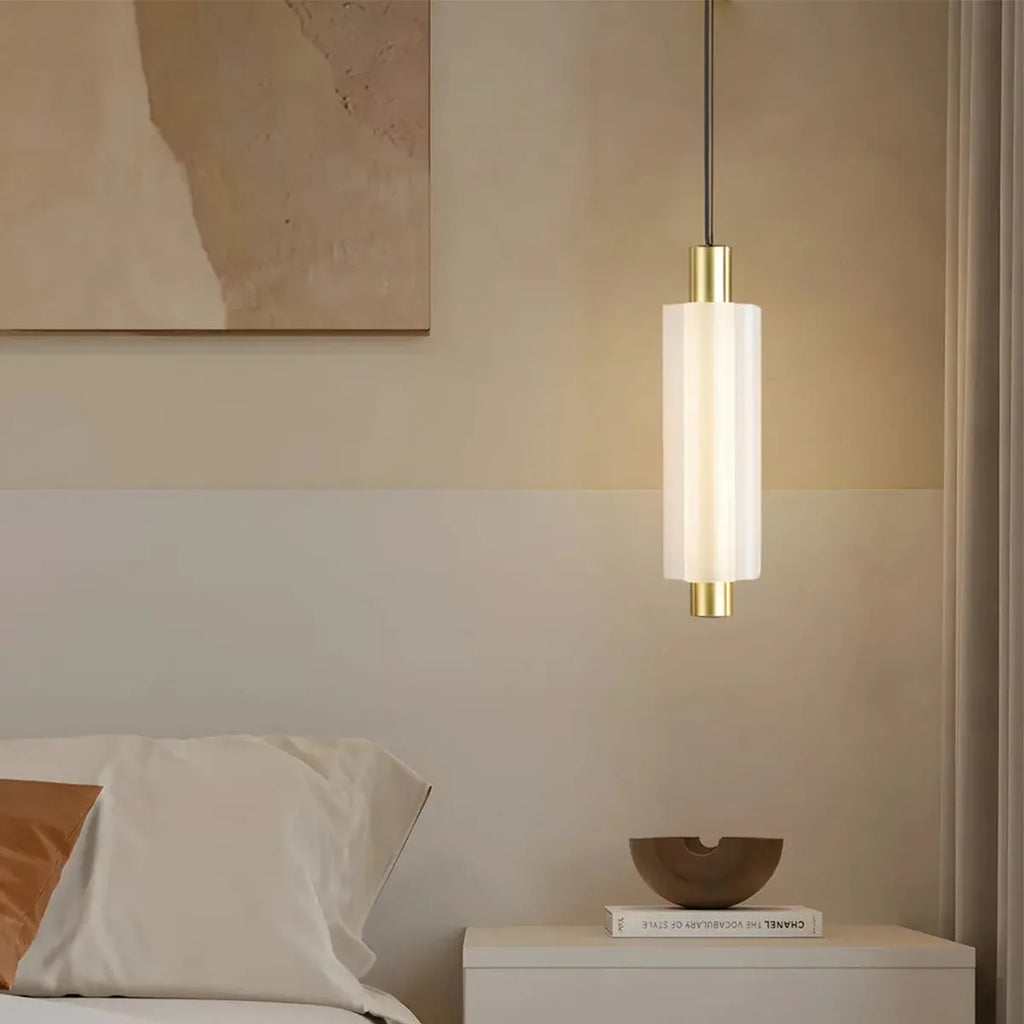 Cylindrical LED Alabaster Pendant Lamp - view 6