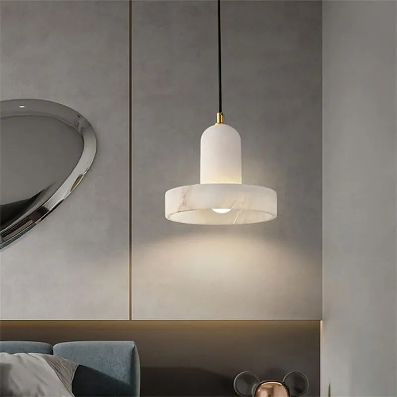 Carrara Alabaster Hat Shaped Pendant - view 2