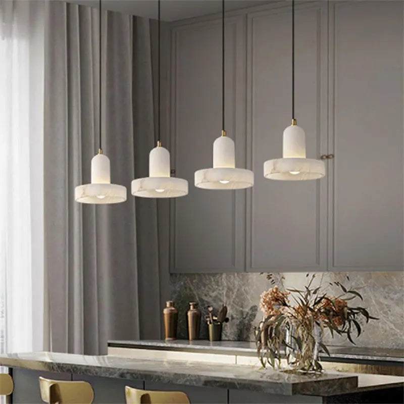 Carrara Alabaster Hat Shaped Pendant - view 4