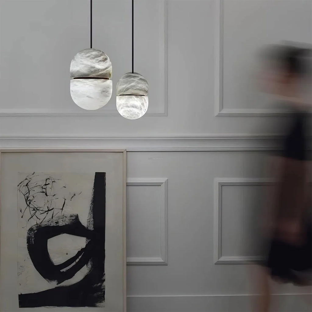 YUM Oval Alabaster Pendant Light - view 2