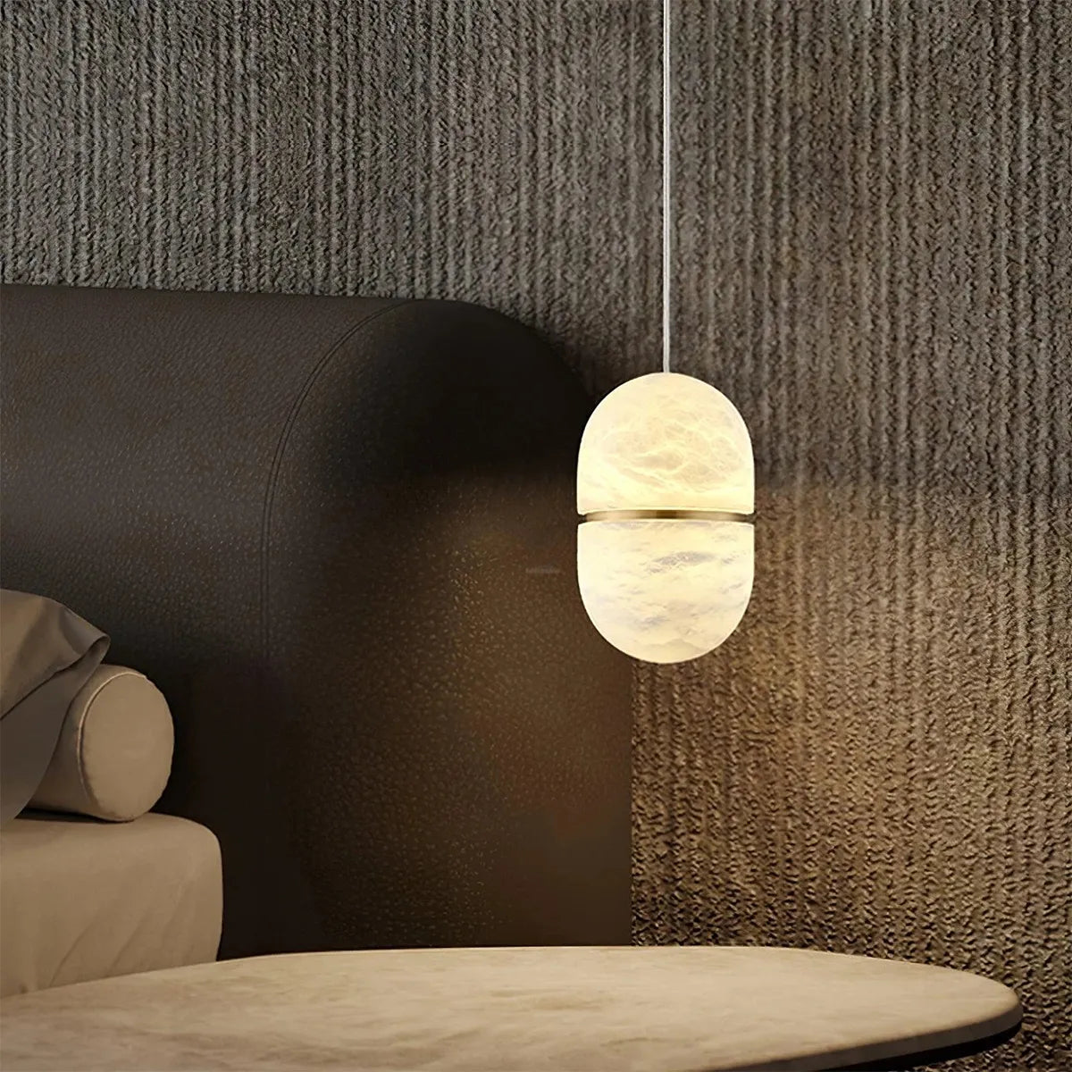 YUM Oval Alabaster Pendant Light - view 3