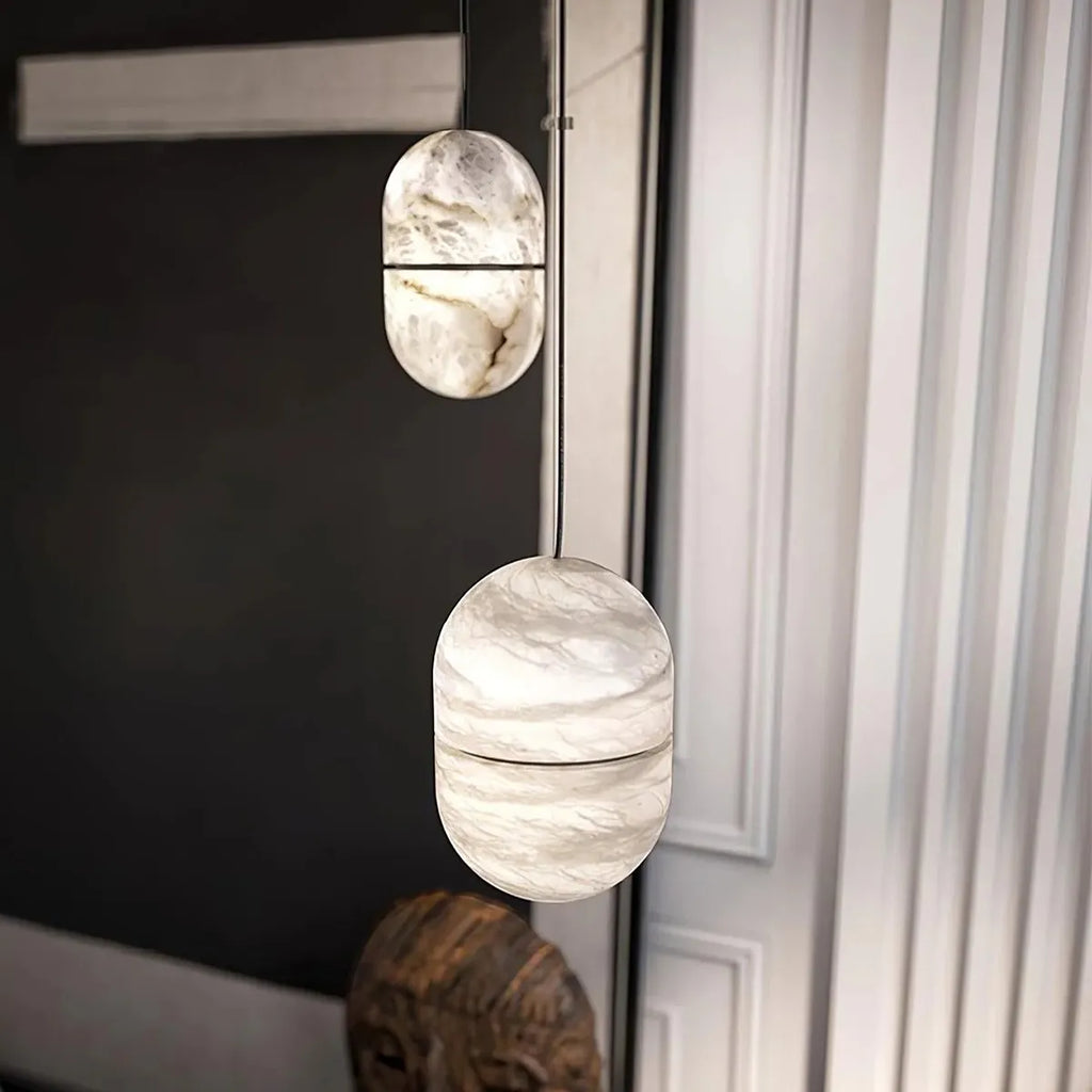 YUM Oval Alabaster Pendant Light - view 4