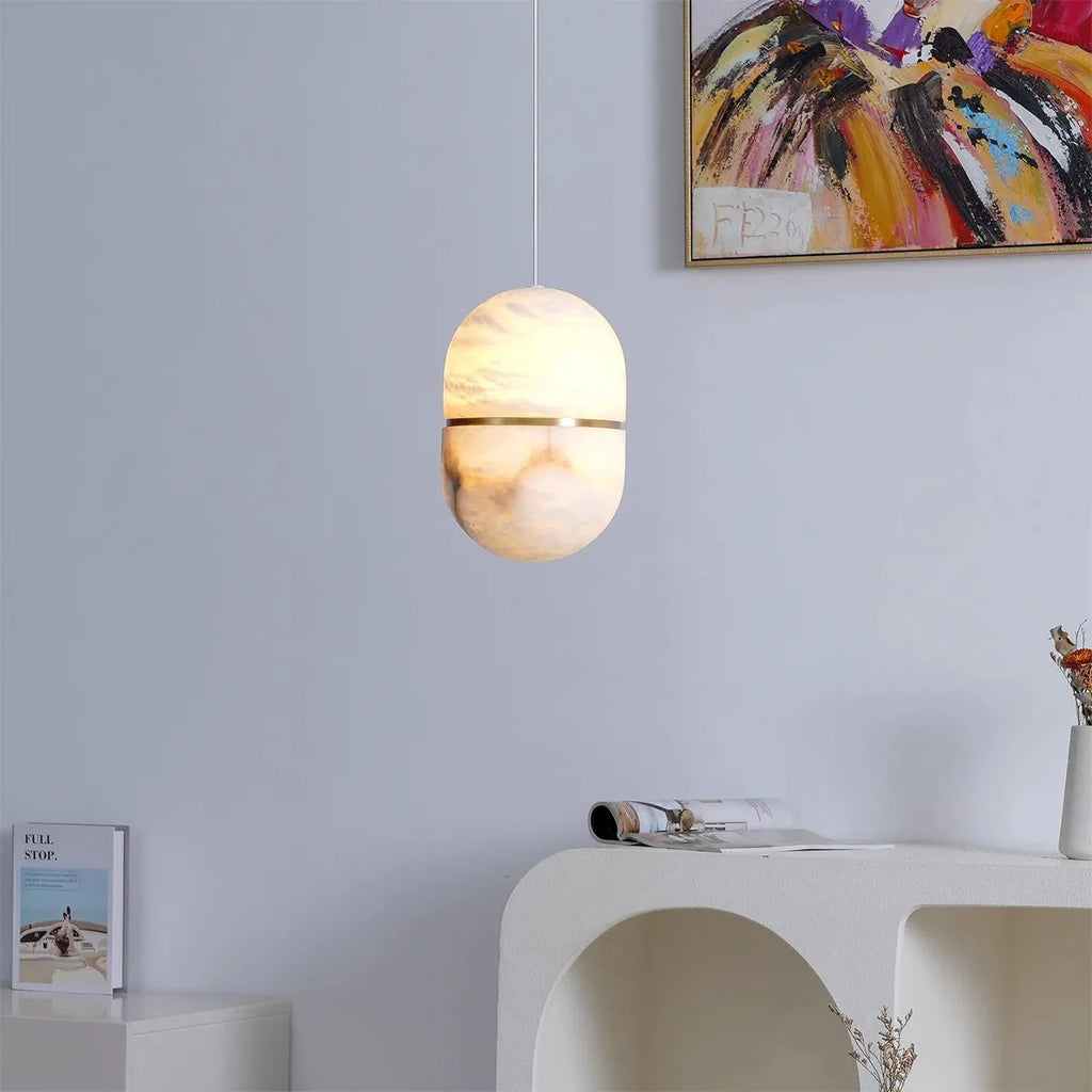 YUM Oval Alabaster Pendant Light - view 5