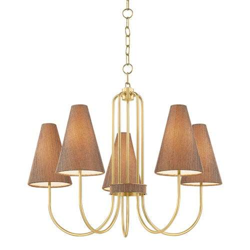 Jessel Aged Brass Chandelier - view 1