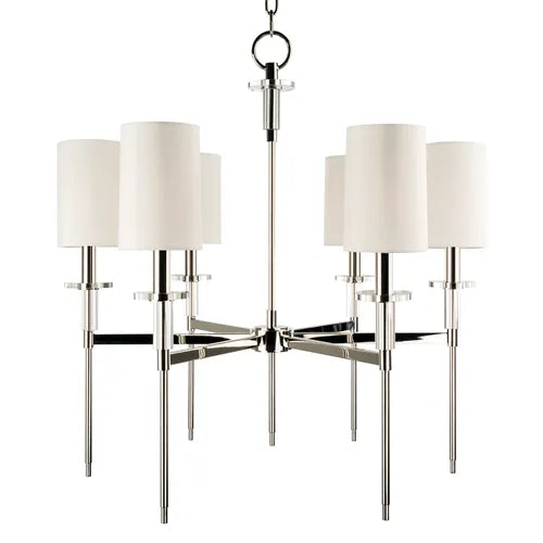 Polished Nickel Glass Chandelier - view 1