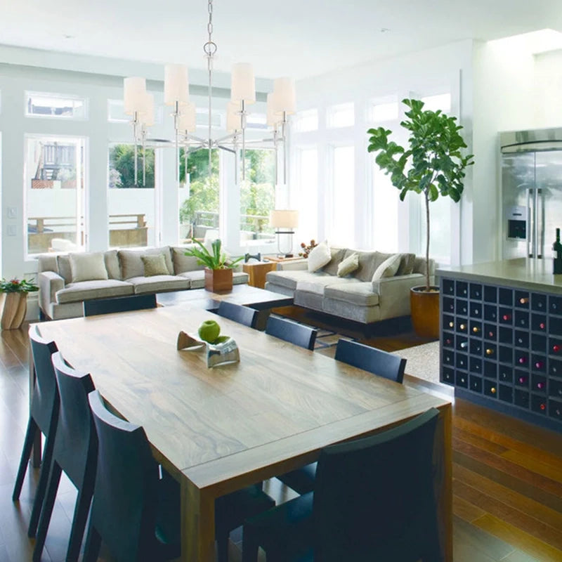 Polished Nickel Glass Chandelier - view 4