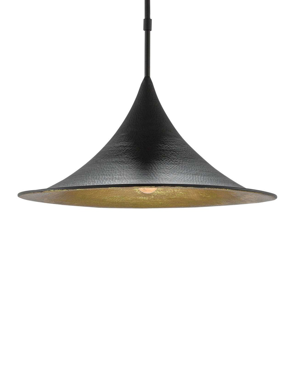 Black and Gold Dome Pendant Light – Modern Hanging Ceiling Light - view 1