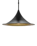Black and Gold Dome Pendant Light – Modern Hanging Ceiling Light - view 1