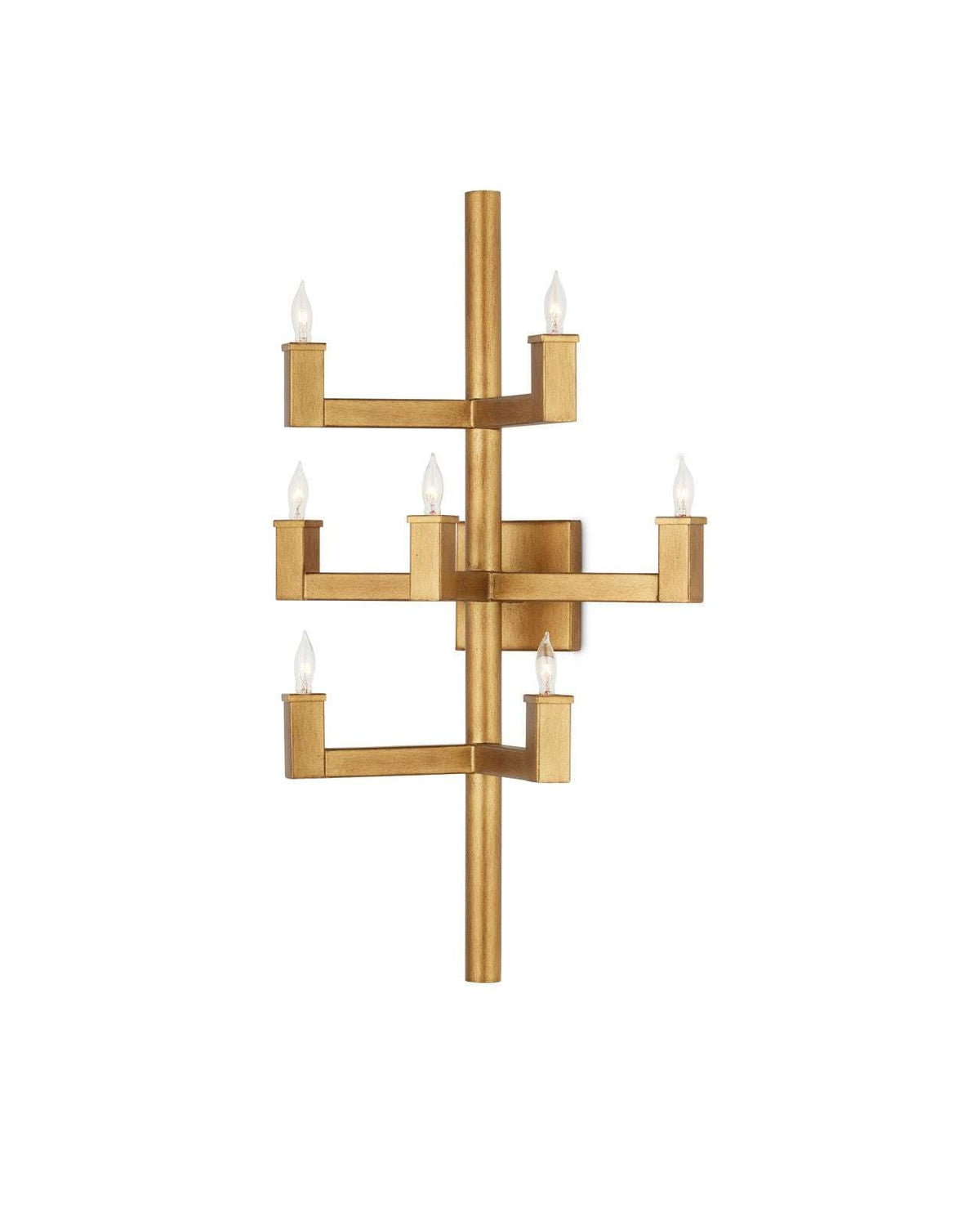 Linear Brass Candle Wall Sconce – Modern Brass Candle Wall Sconce - view 3