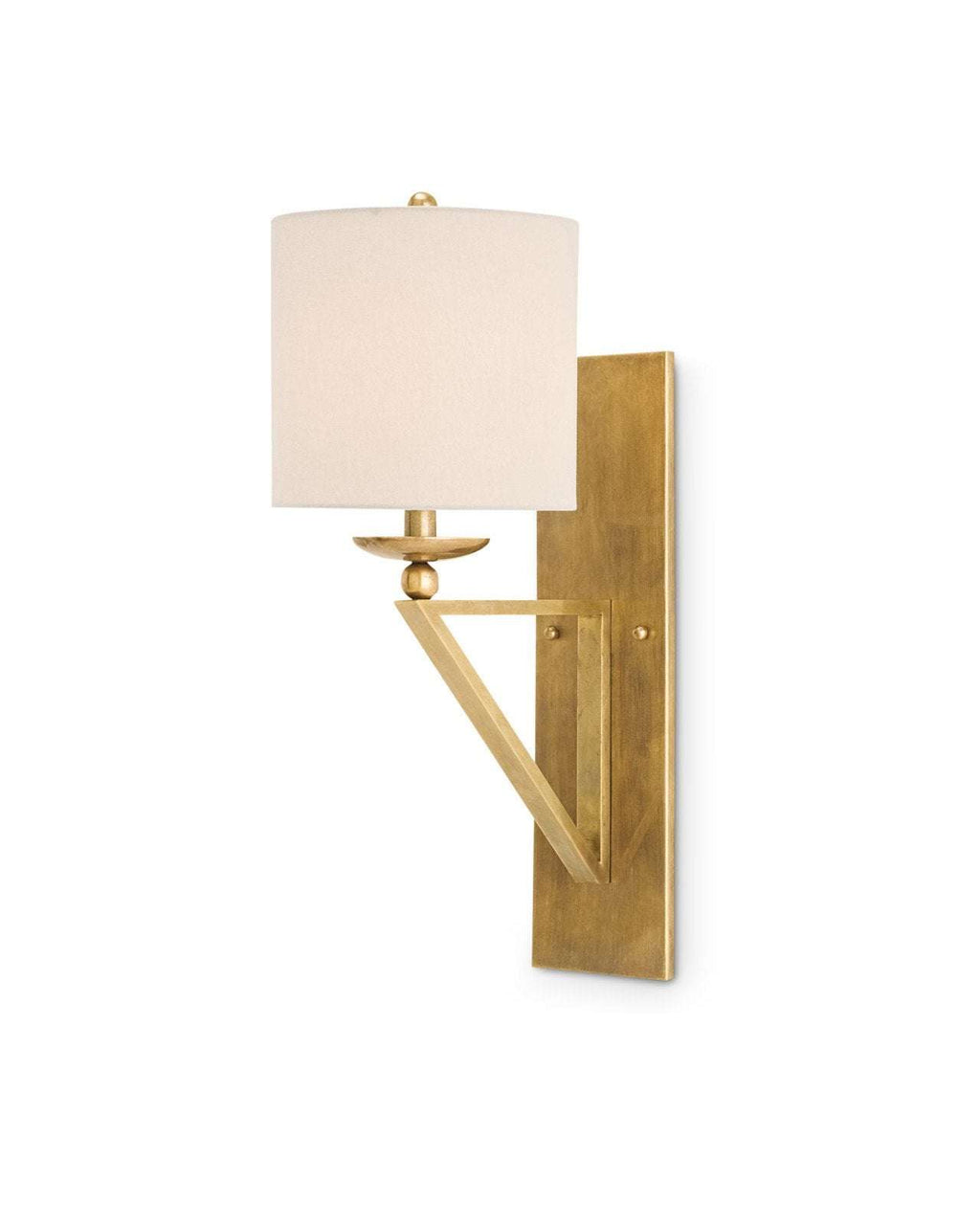 Brass Shade Wall Sconce with Golden Downlight - view 1