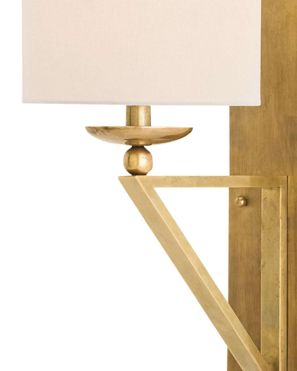 Brass Shade Wall Sconce with Golden Downlight - view 2