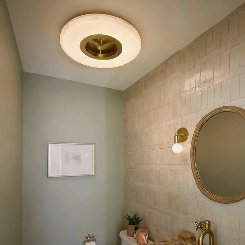 Alto Alabaster Flush Mount Light – Modern Alabaster Ceiling Light - view 2