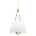 Aged Brass Linen Shade Pendant – Modern Brass Pendant Light - view 1