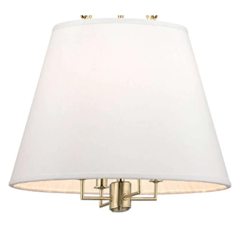 Aged Brass Linen Shade Pendant – Modern Brass Pendant Light - view 3
