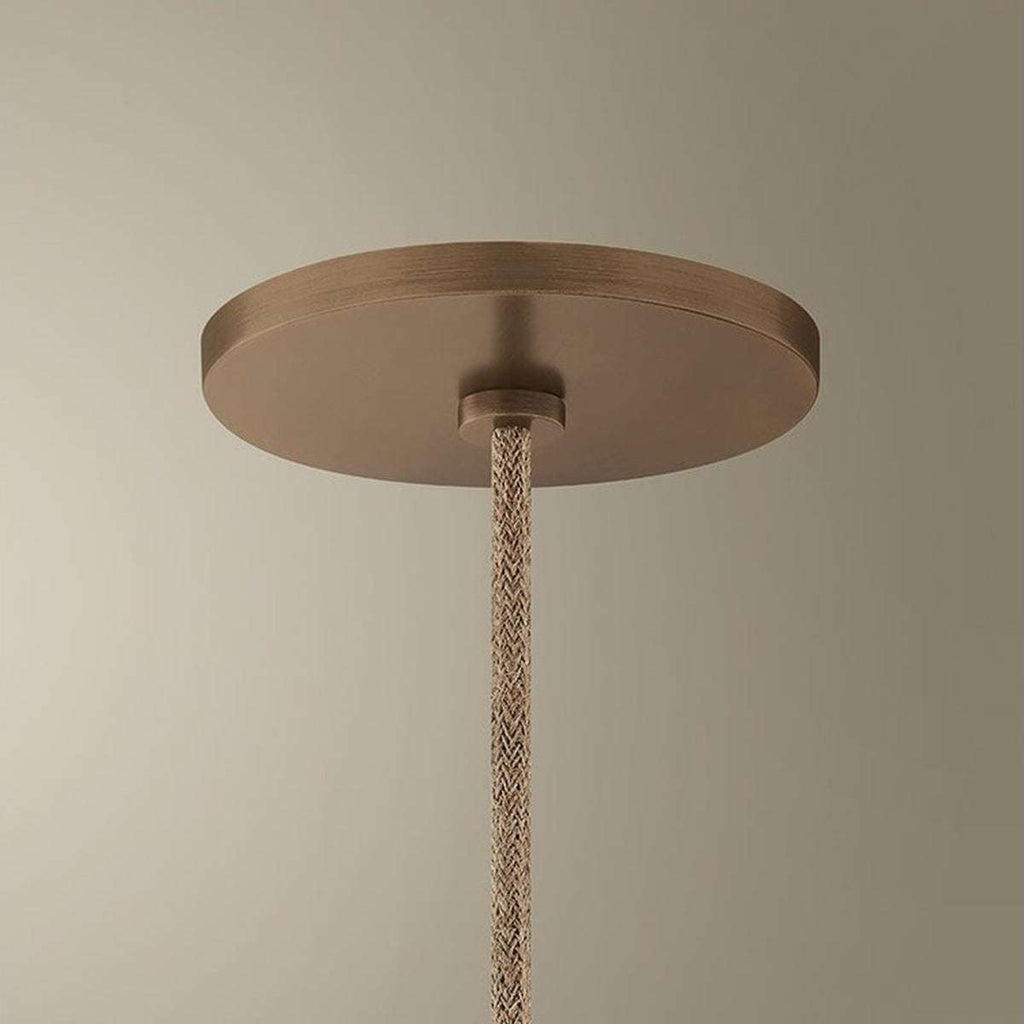 Natural Handwoven Flat Disc Pendant Light - view 4