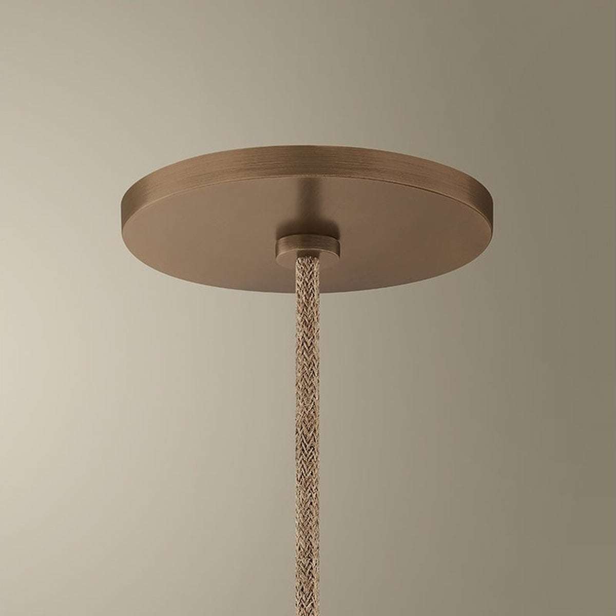 Natural Handwoven Flat Disc Pendant Light - view 4