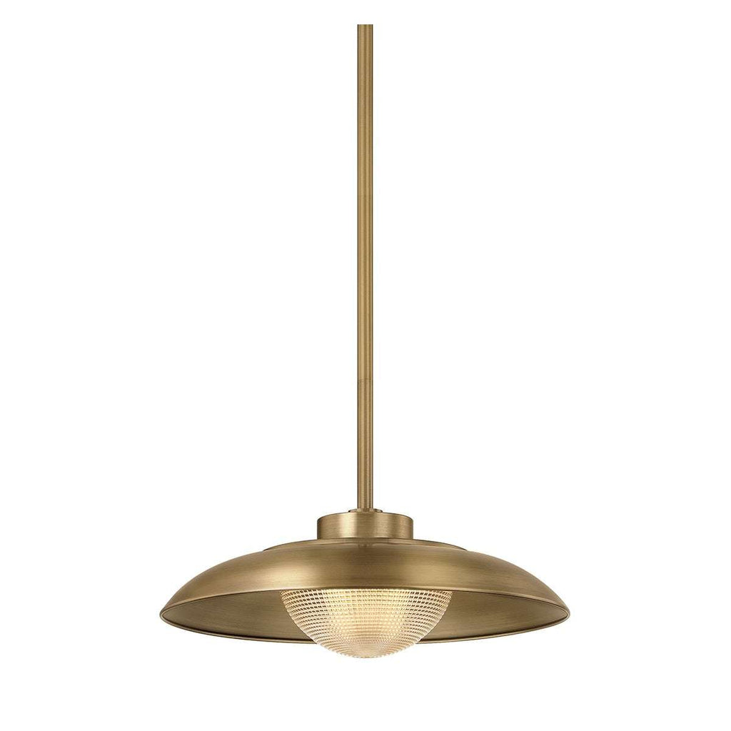 Patina Brass Bowl Pendant Light — Aged Brass Hanging Light - view 3