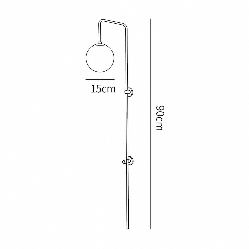 Aurelia Globe Plug-In Vintage Wall Sconce - view 16