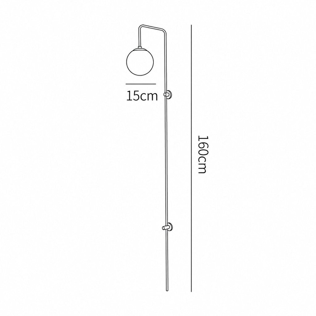 Aurelia Globe Plug-In Vintage Wall Sconce - view 18