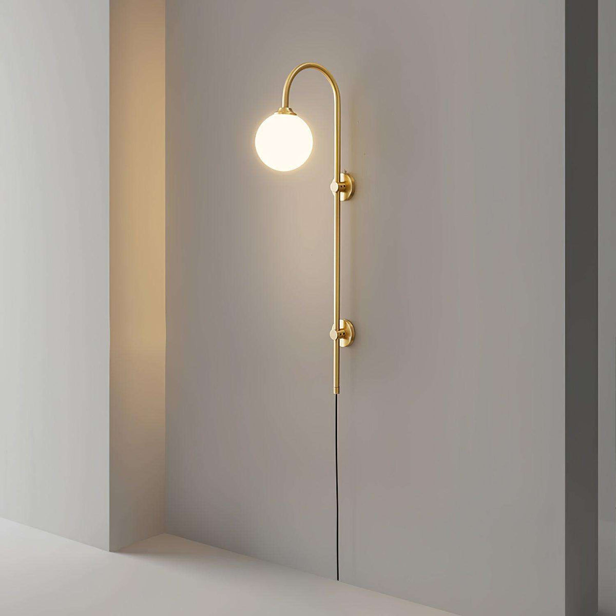 Aurelia Globe Plug-In Vintage Wall Sconce - view 2