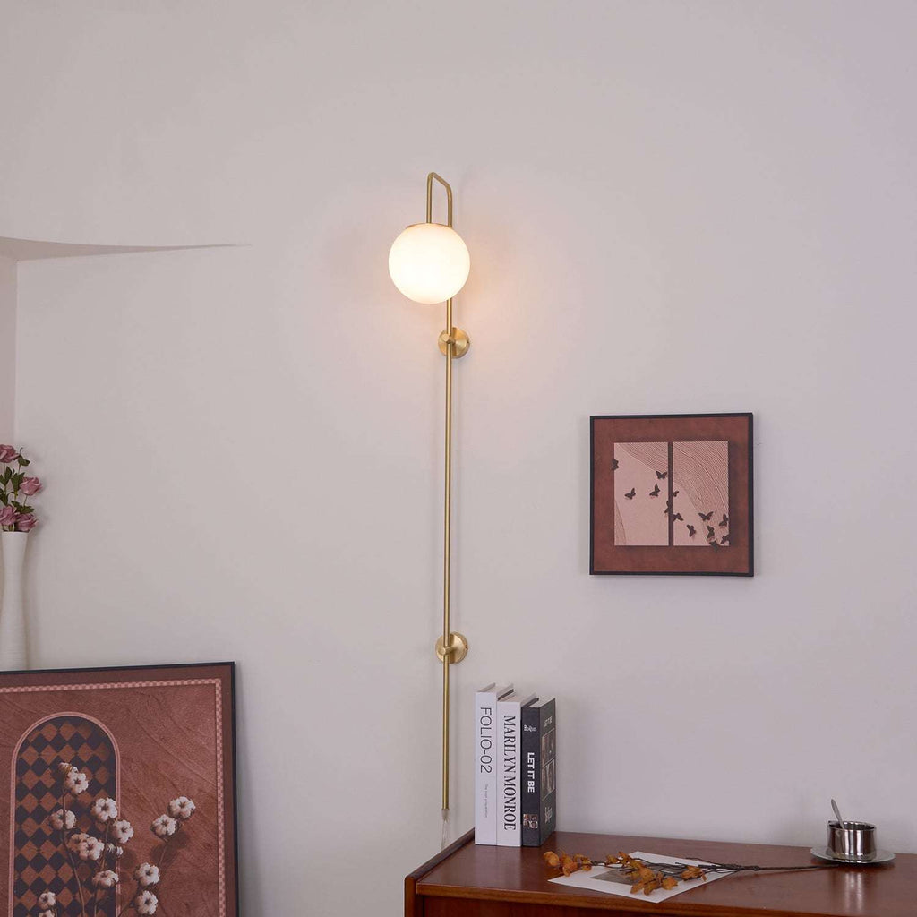 Aurelia Globe Plug-In Vintage Wall Sconce - view 3