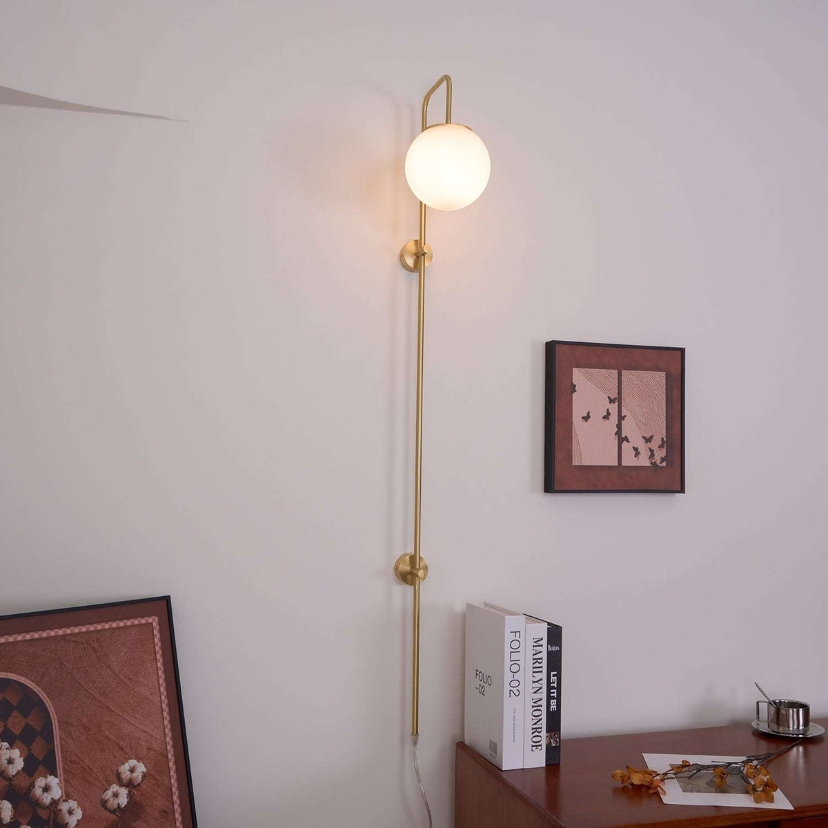 Aurelia Globe Plug-In Vintage Wall Sconce - view 6