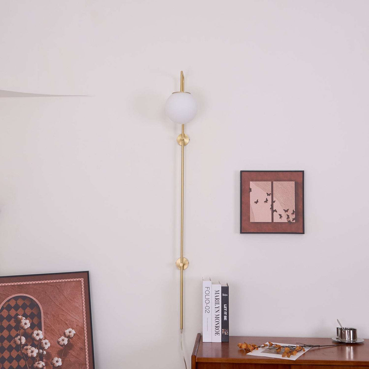 Aurelia Globe Plug-In Vintage Wall Sconce - view 8