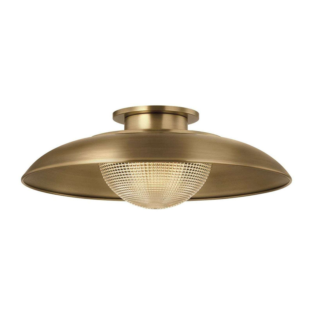 Patina Brass Prismatic Glass Semi Flush Ceiling Light - view 1