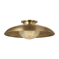 Patina Brass Prismatic Glass Semi Flush Ceiling Light - view 1