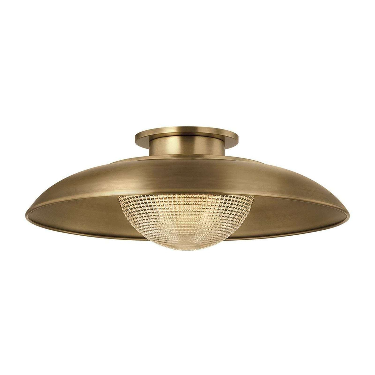 Patina Brass Prismatic Glass Semi Flush Ceiling Light - view 1