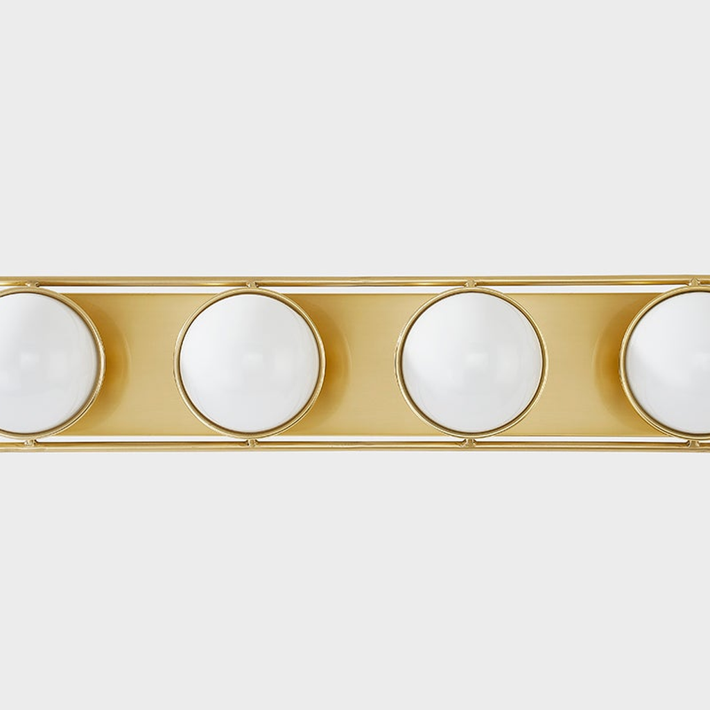 Lyra Aged Brass Globe Vanity Sconce - Warm Ambient Bathroom Light - view 16