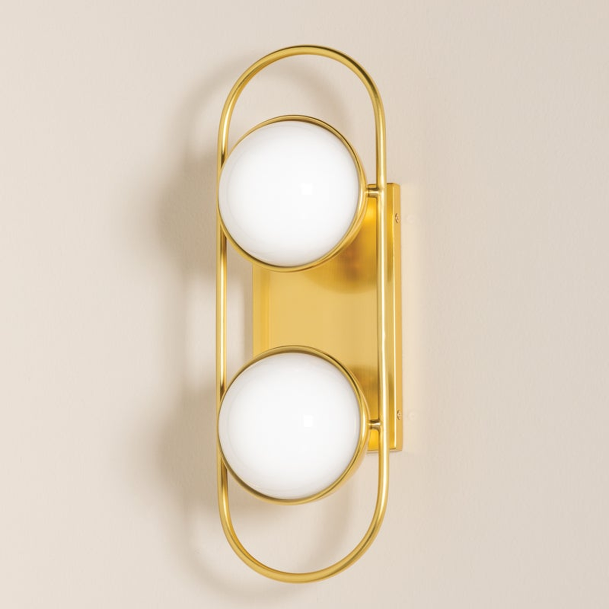 Lyra Aged Brass Globe Vanity Sconce - Warm Ambient Bathroom Light - view 3