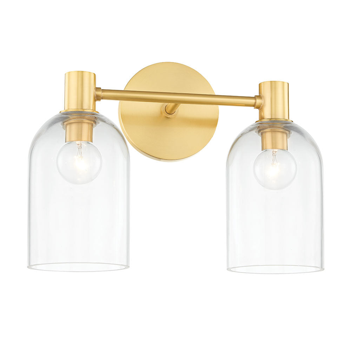 Cassio Vanity Sconce — Clear Glass Cloche - view 1
