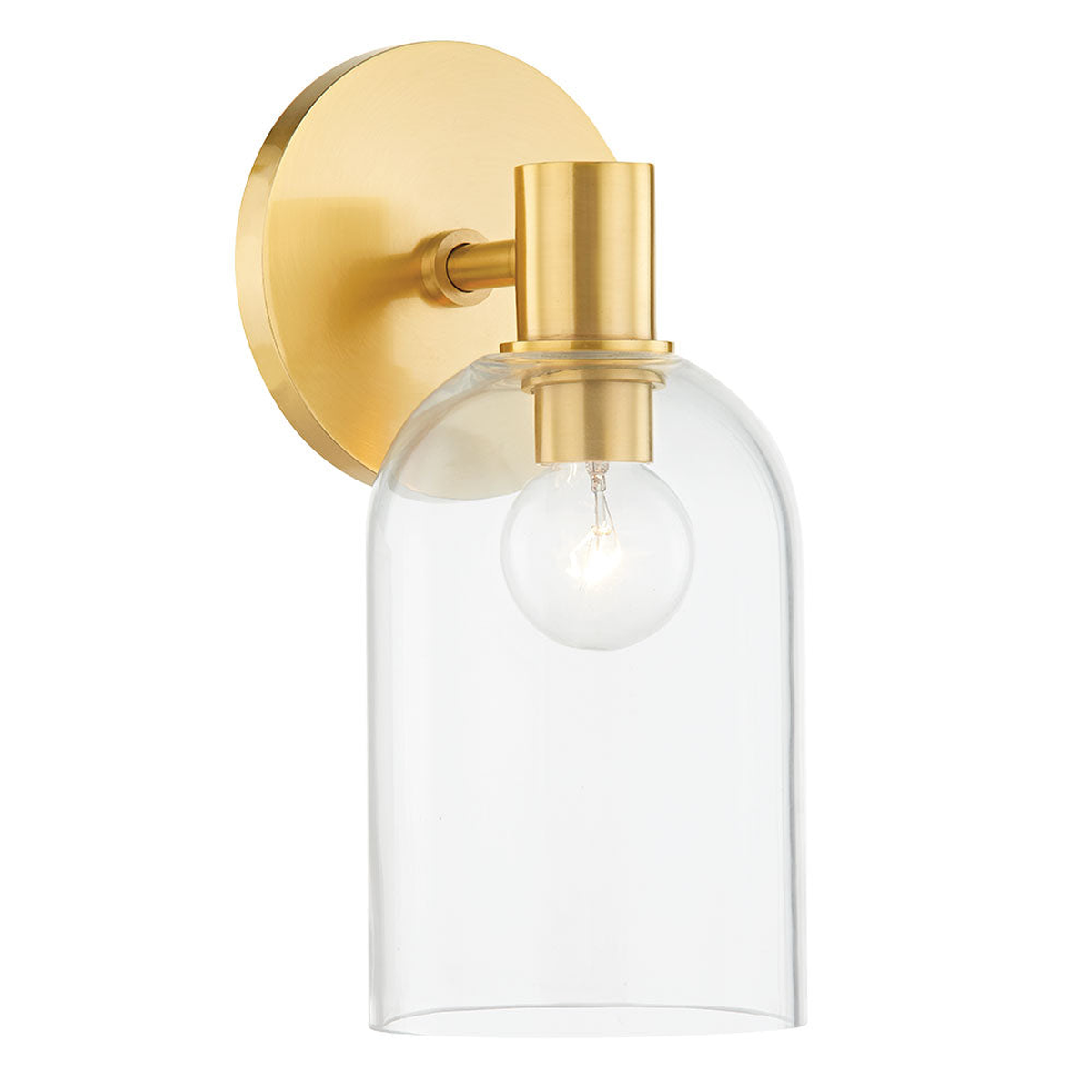 Cassio Vanity Sconce — Clear Glass Cloche - view 2