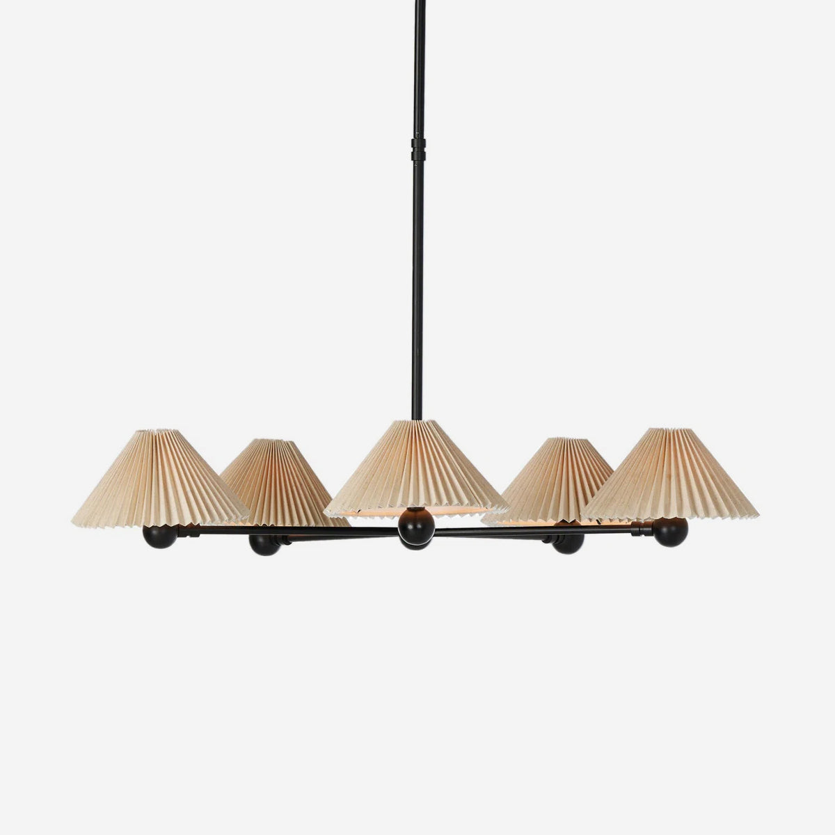 Clyde Mid-Century Brass Open-Arm Chandelier - view 1