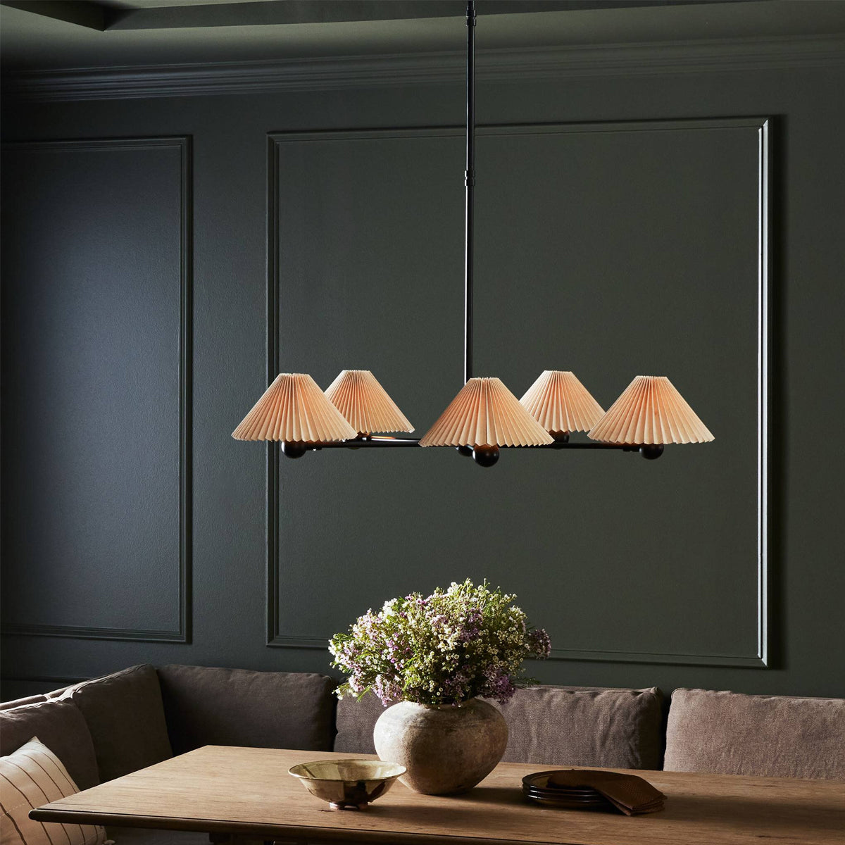 Clyde Mid-Century Brass Open-Arm Chandelier - view 3