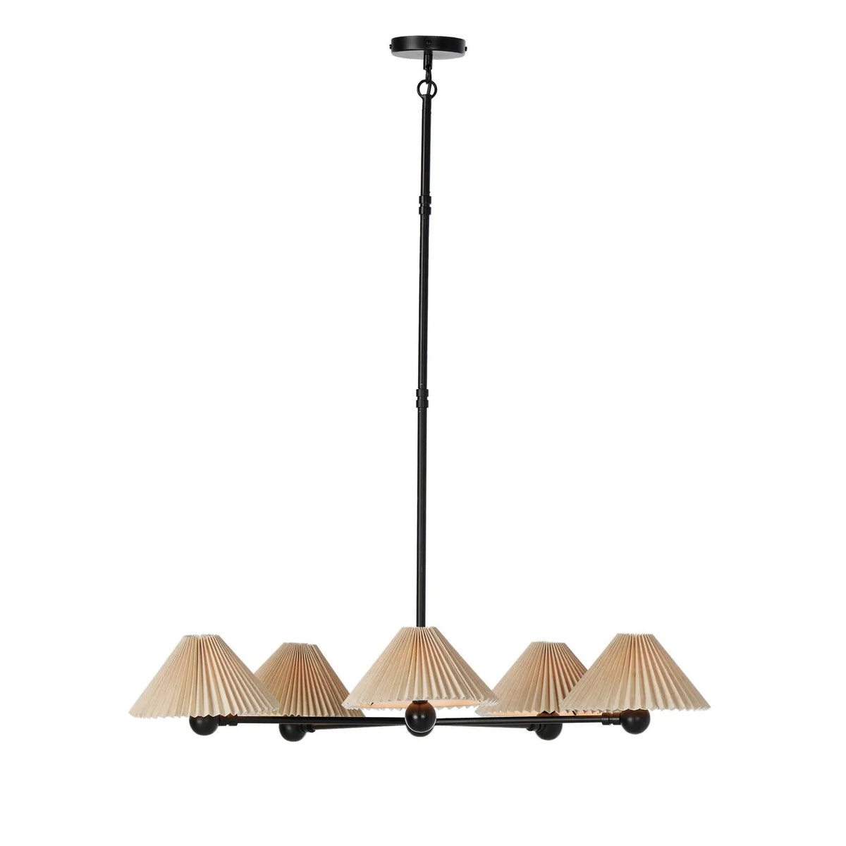 Clyde Mid-Century Brass Open-Arm Chandelier - view 4