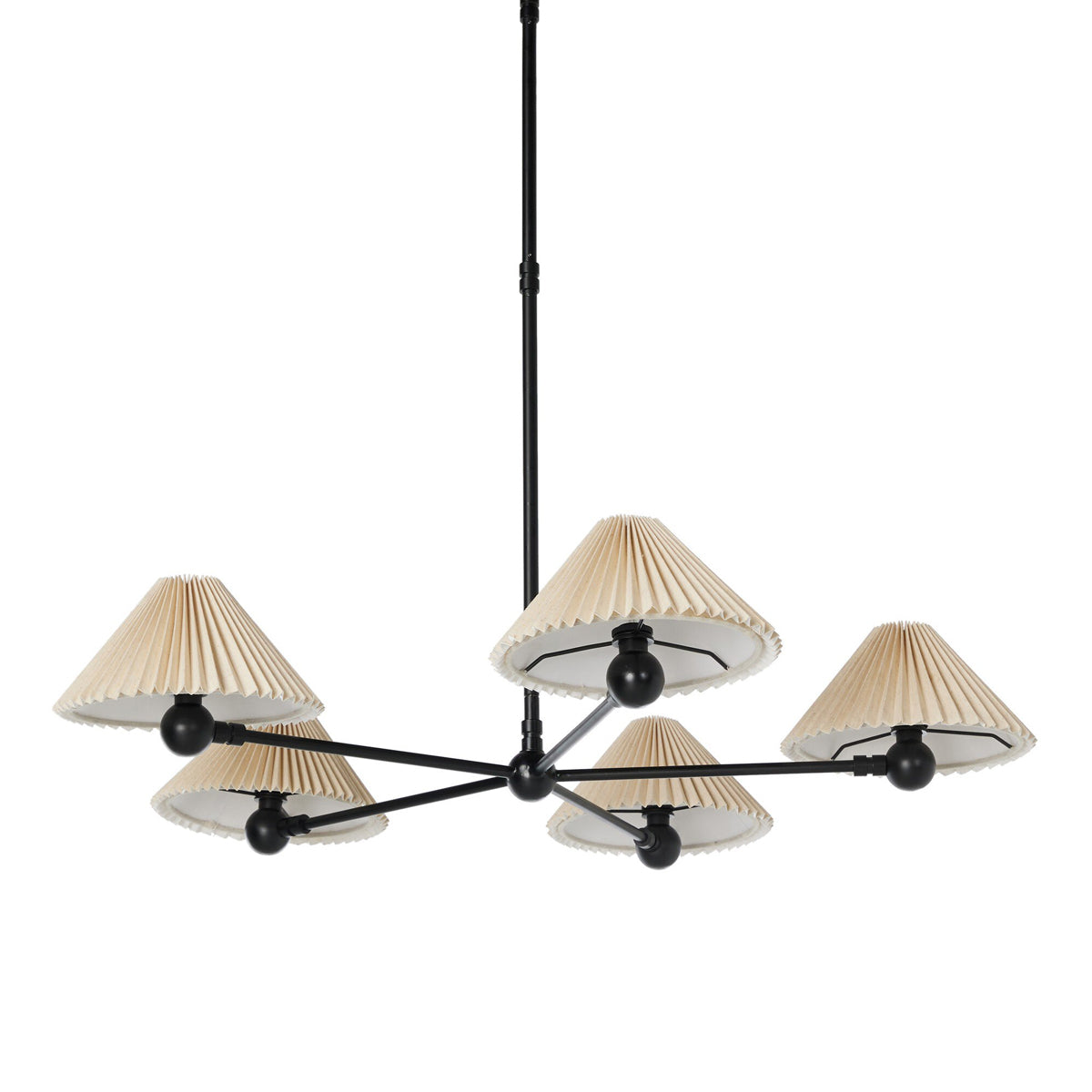 Clyde Mid-Century Brass Open-Arm Chandelier - view 5