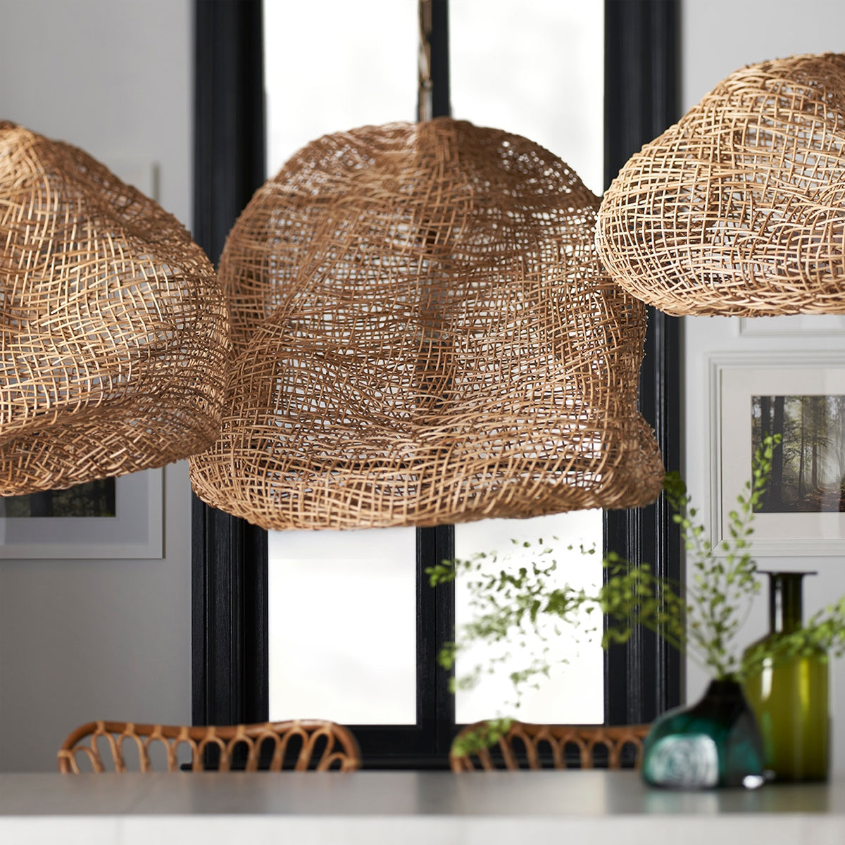 Andorra Artisan Handwoven Wicker Pendant Light - view 5
