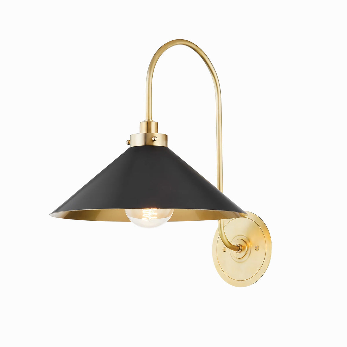 Clivedon Aged Brass Globe Bathroom Vanity Sconce - view 1