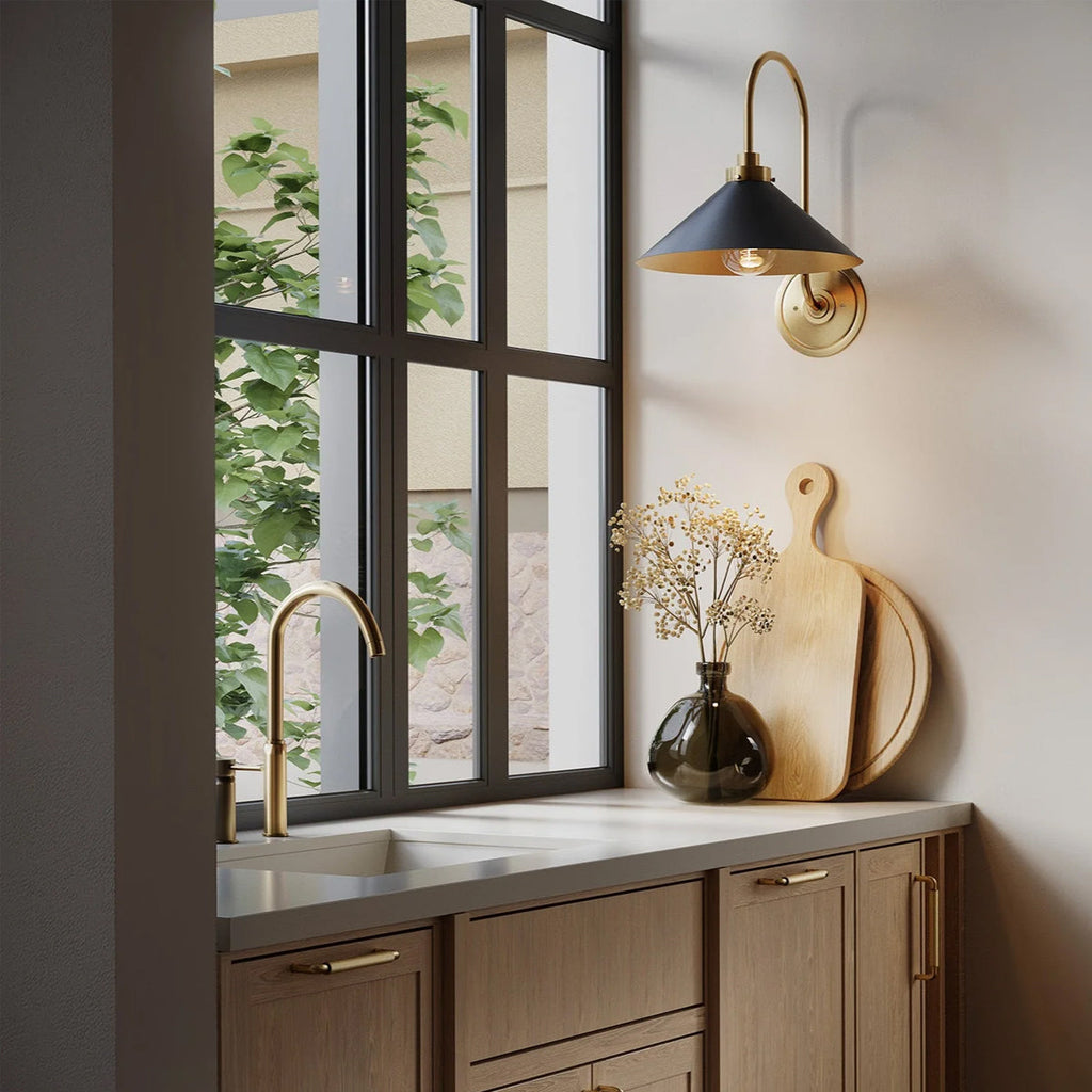 Clivedon Aged Brass Globe Bathroom Vanity Sconce - view 2