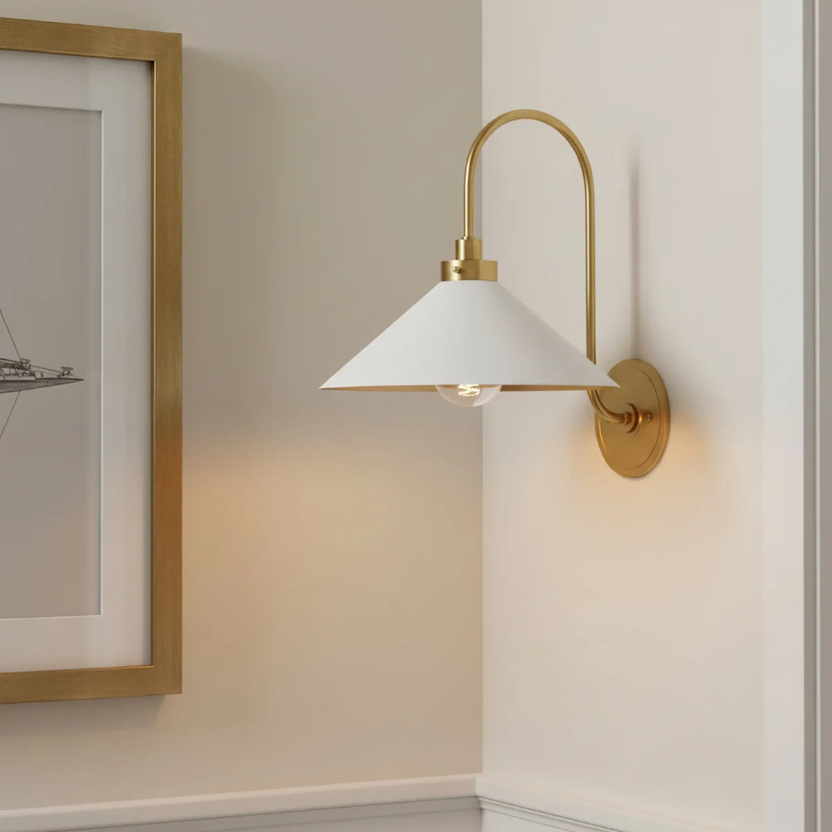 Clivedon Aged Brass Globe Bathroom Vanity Sconce - view 8