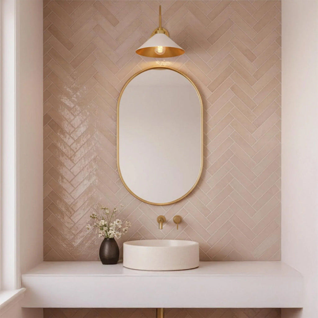 Clivedon Aged Brass Globe Bathroom Vanity Sconce - view 9
