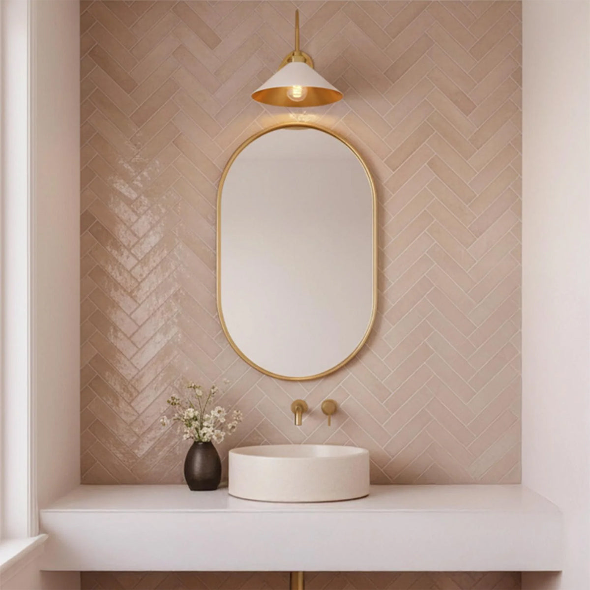 Clivedon Aged Brass Globe Bathroom Vanity Sconce - view 9
