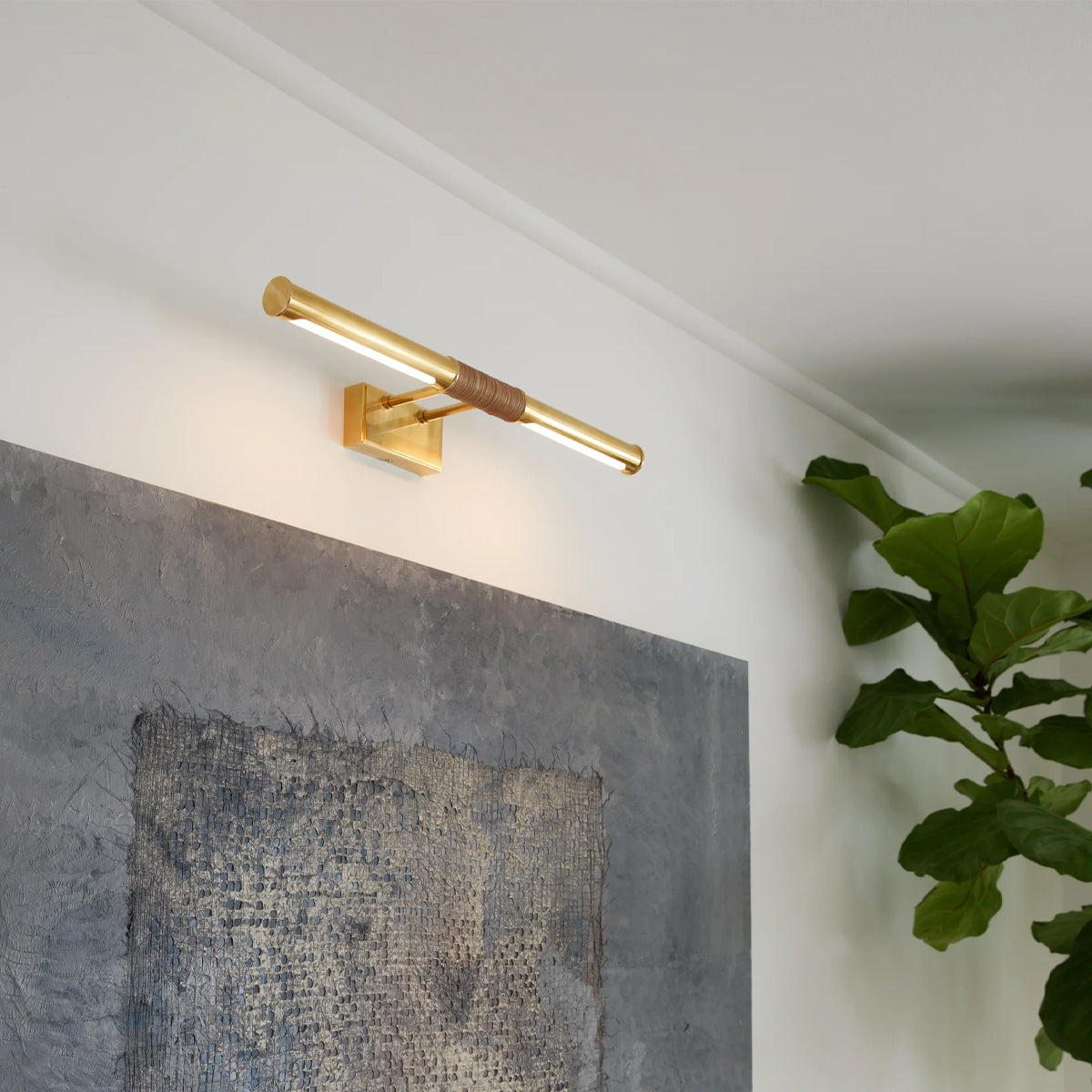 Hallstead Picture Light – Aged Brass Luxury LED Art Light - view 2