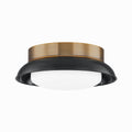 Two-Light Glossy Shade and Brass Flush Mount Ceiling Light - view 1
