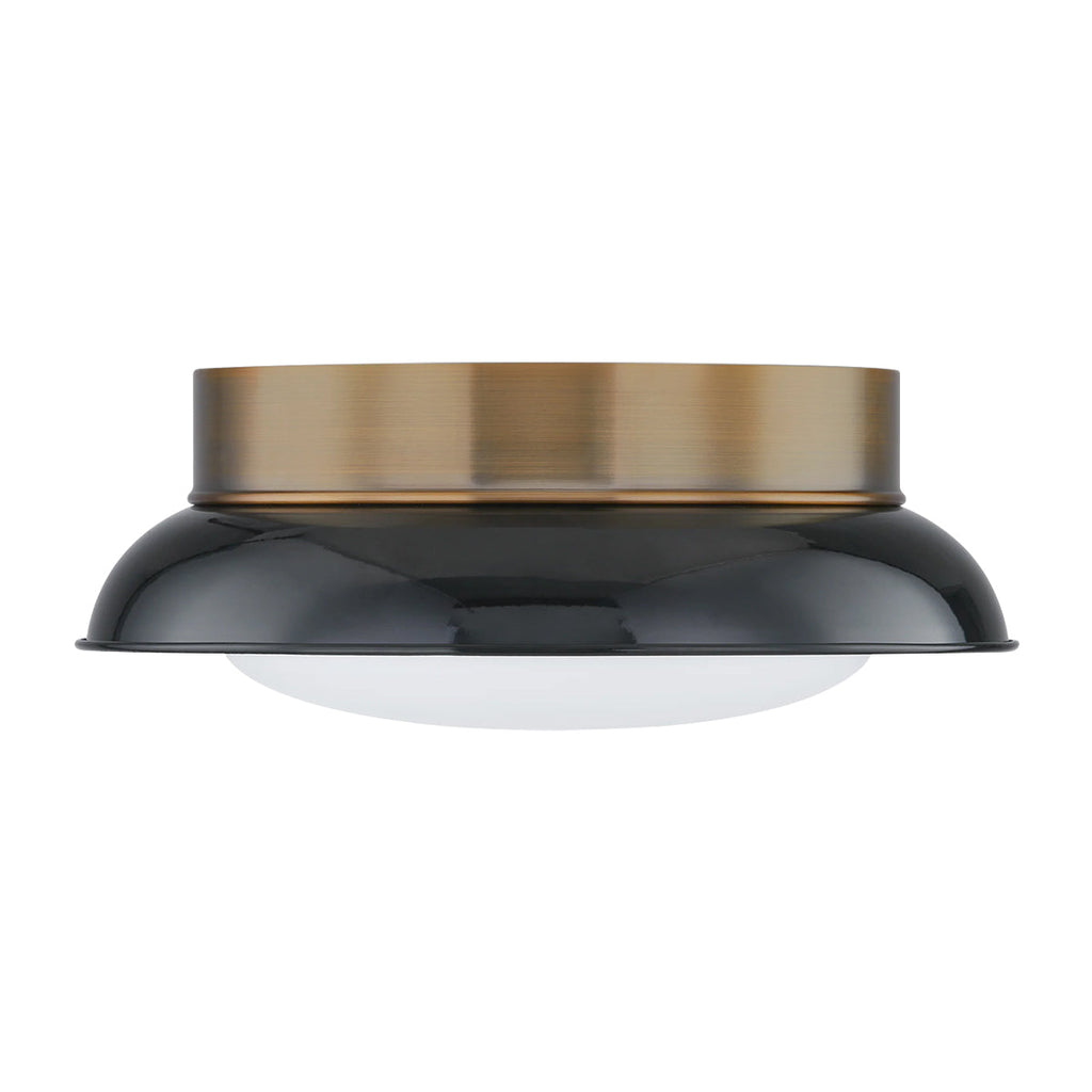 Two-Light Glossy Shade and Brass Flush Mount Ceiling Light - view 5